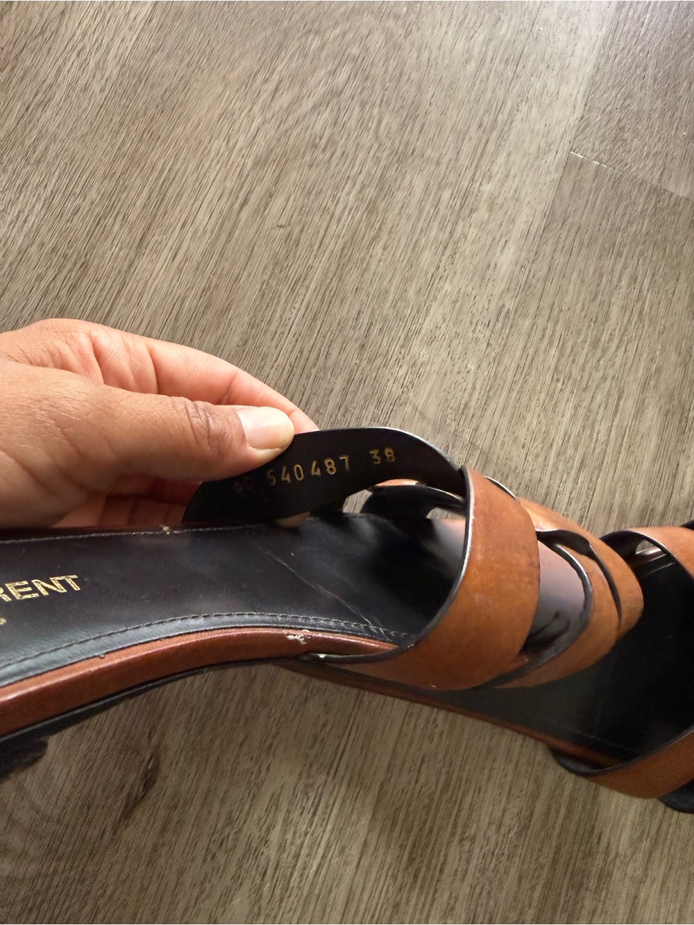 saint laurent tribute brown woven leather mule slide sandasl shoes size 38 - Picture 5 of 10